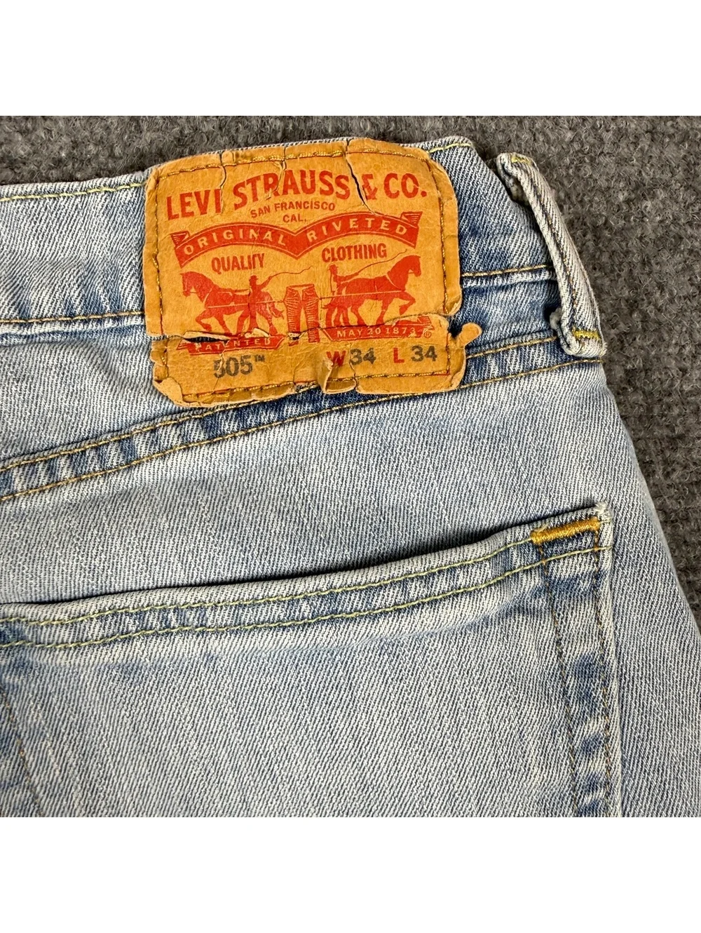 Levi's 501 Light Wash Denim Jeans W34 L34